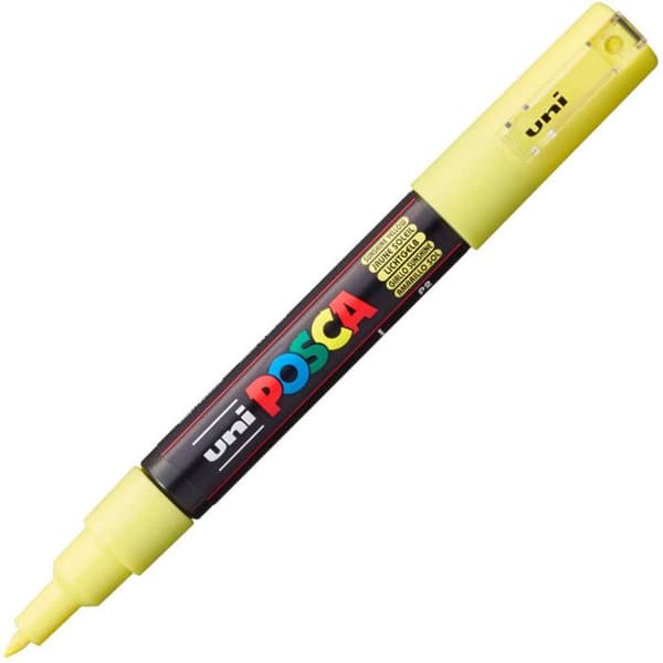 Marker - POSCA - Extra fin konisk spets - 1 mm - Solgult - Vattenbaserat bläck