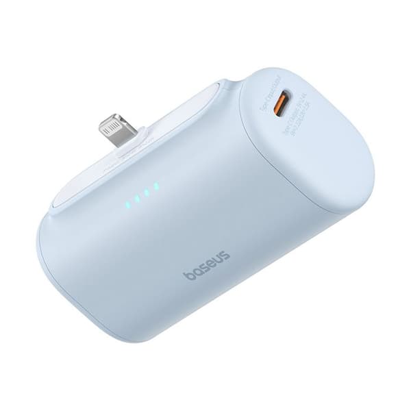 Strömbank - BASEUS - P10068307413-00 - 5000 mAh - 20 W - Typ C-kabel - Blå