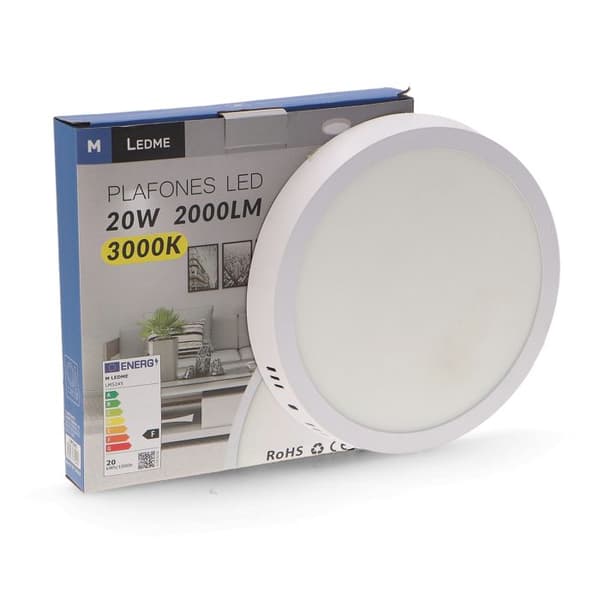 Slim serie 20W 3000K cirkulärt ytskåp - Ledme - LM5245