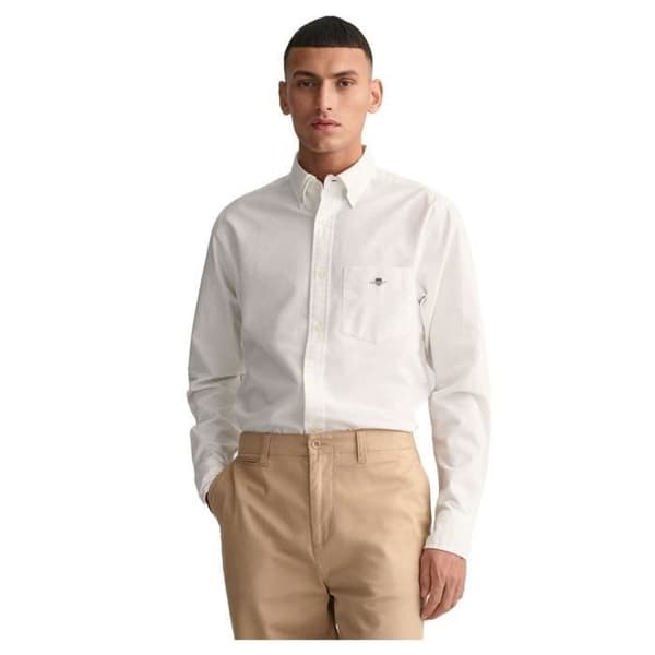 GANT REG Oxford Skjorta, Vit, M Man