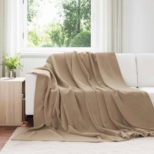 Fleecefilt - VIDAXL - 6-pack - Kamel - 220 x 240 cm - Lätt och hållbar