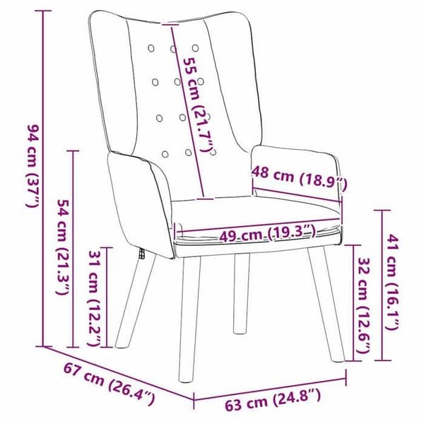 vidaXL fåtölj Blå 63 x 67 x 94 cm Sammet 42001813