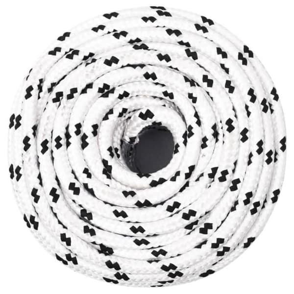 152768 vidaXL flätat båtrep Vit 8 mmx100 m polyester