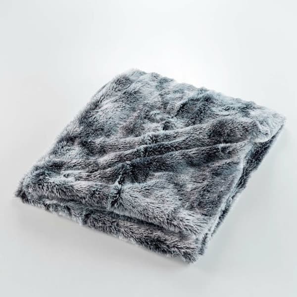 Pläd 180 x 220 cm imitationspäls – Antarktisk Grå