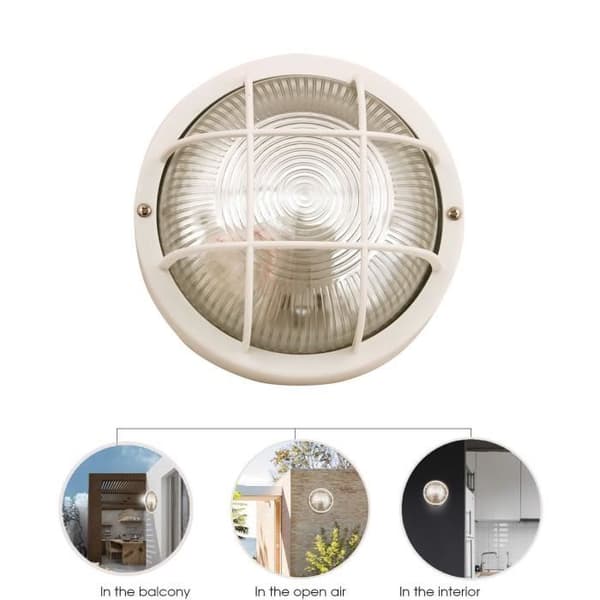 VELAMP BUBBLE Rund utomhusplafond IP44 E27 60W Vit 18,8 cm