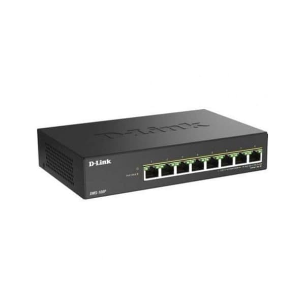 D-Link DMS-108P/E switch 8 portar 2.5G PoE utan hantering metallhölje