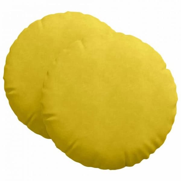 Coussin Vidaxl Sittkuddar 2 st Gul Ø 40 x 13 cm Sammet