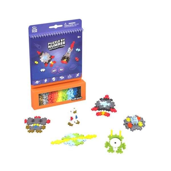 Aktivitetsblock - Plus Plus - Mini 125 bitar - 12 aktiviteter - Bärbar - Blandet