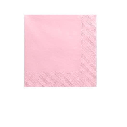 Pappersservett - PARTYDECO - Basic - Ljus rosa - Förpackning med 20 - Pastellkalas