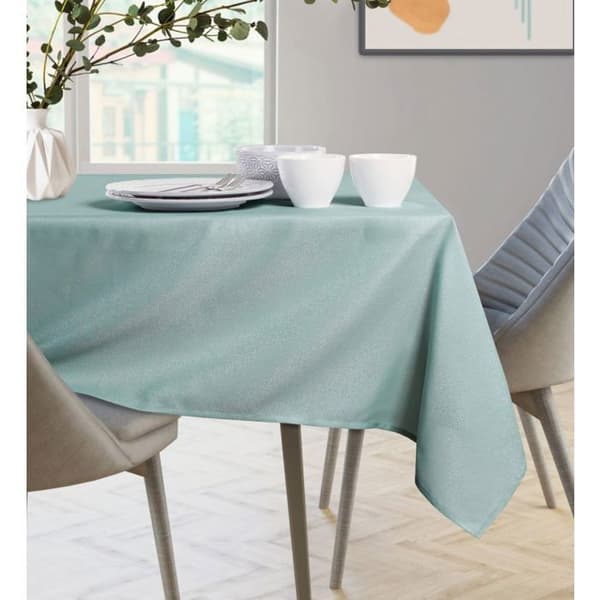 Oval duk 150x260 cm Empire mint - polyester fläckavvisande slät glänsande