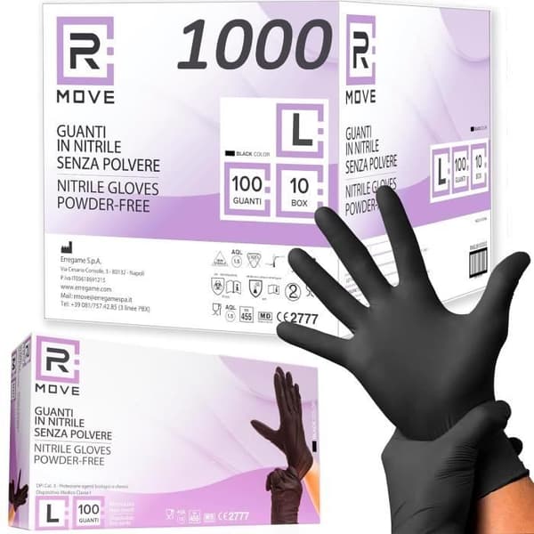 R MOVE 1000 Nitrilhandskar Svart L
