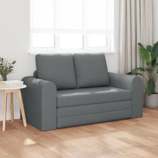 Sängsoffa 2 i 1 Mörkgrå 148x71x83 cm Tyg
