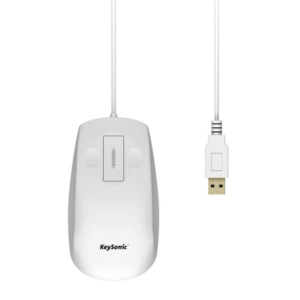 RAIDSONIC KeySonic KSM-3020M-W — Trådad USB-mus med 5 knappar vit