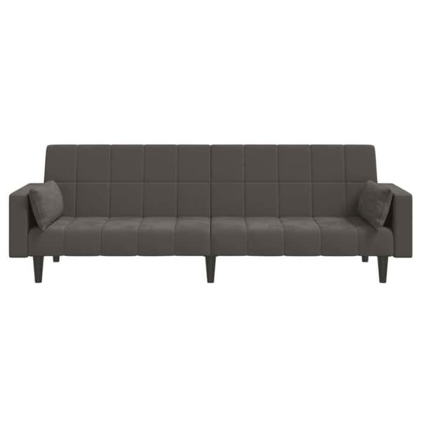 vidaXL 2-sits bäddsoffa med två kuddar mörkgrå sammet 375848