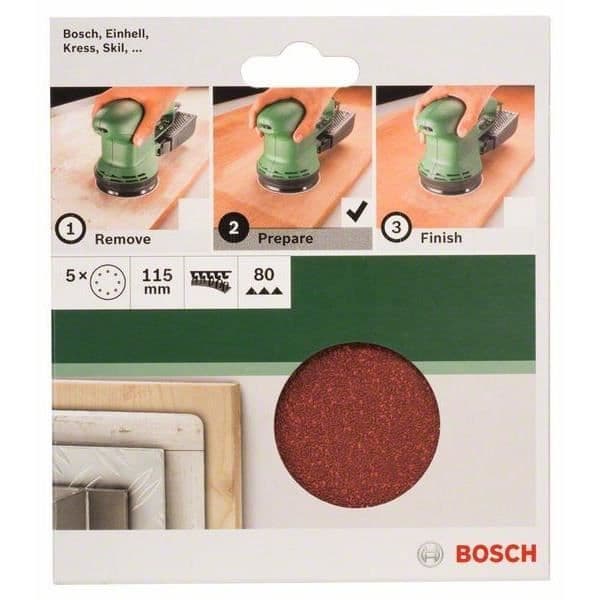 BOSCH slipskivor - Excenterslip - 115mm - Korn 80