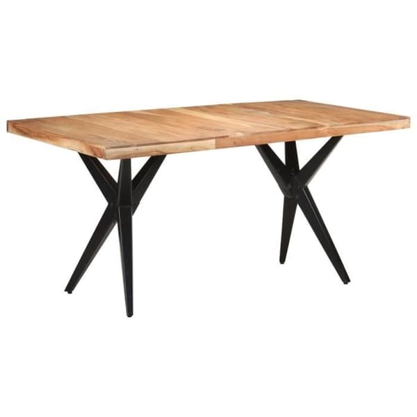 vidaXL Matbord 160x80x76 cm i solid akaciet