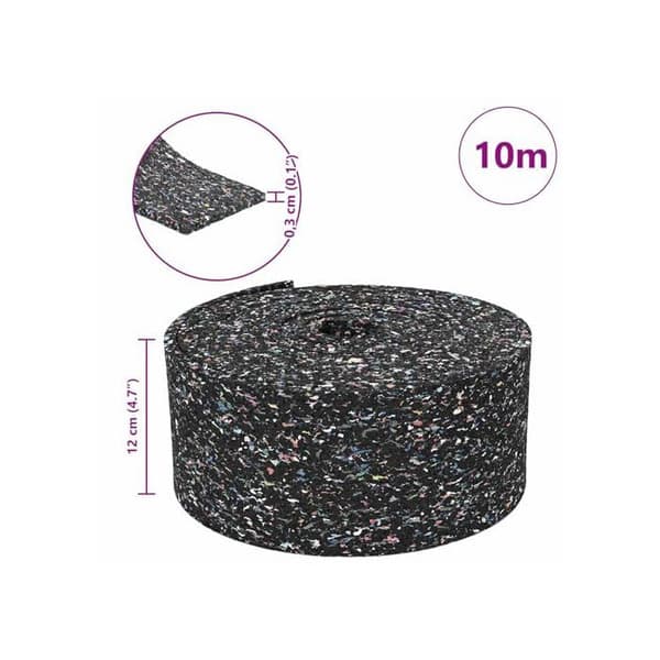 Svart gummiroll - vidaXL - 1000x12x0,3 cm - Halkfri - Slitstark - Elastisk