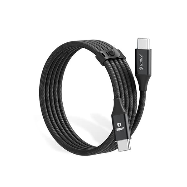 USB-C-kabel - ORICO - CDX - 100 W (20 V/5 A) - 1 m - Flätad nylon USB-C/USB-C