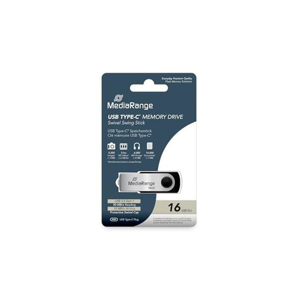 USB-minne - MediaRange - MR1951 - 16 Go - USB 3.2 Gen 1 - Rotationslock