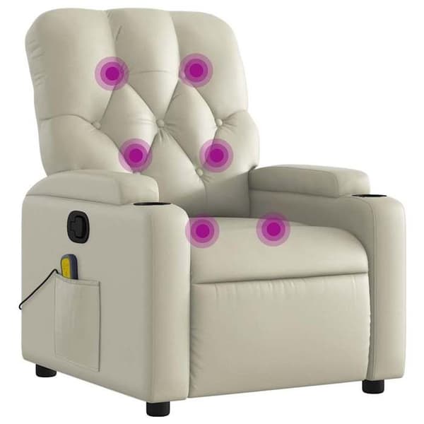 vidaXL massagefåtölj kräm konstläder 372511