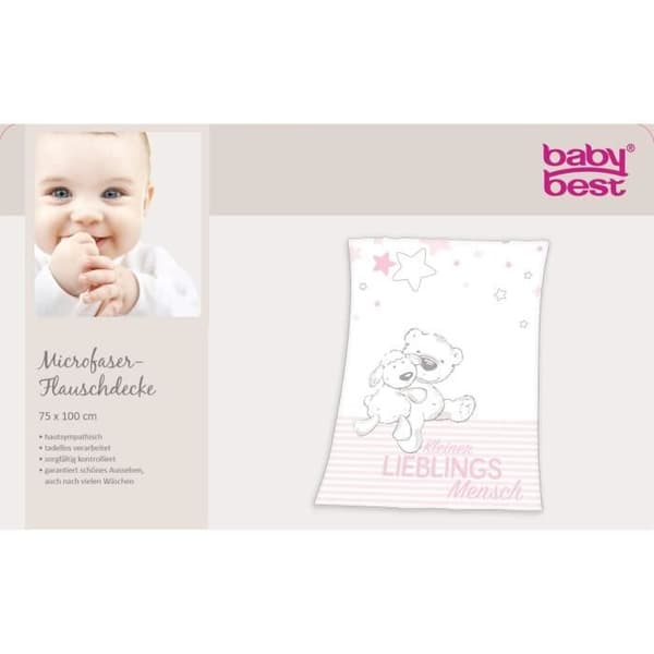 HERDING Baby Best polyesterfilt - Rosa - 75 x 100 cm