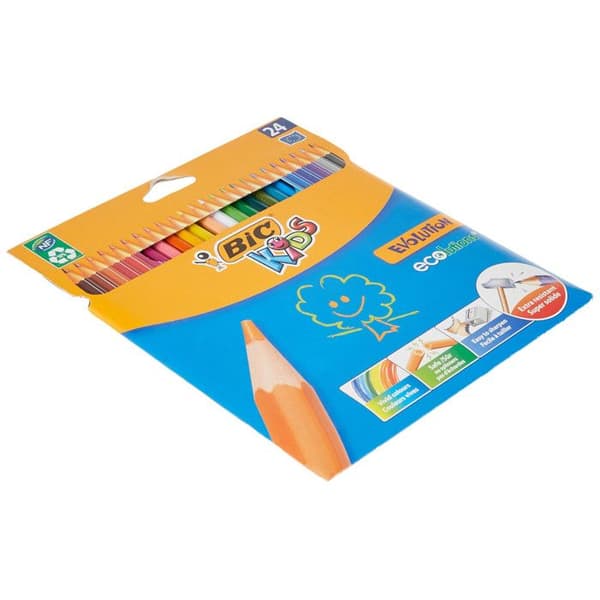 Färgpennor - BIC - ECOLUTION KIDS - 24 stycken - Flerfärgad - Barn 3+
