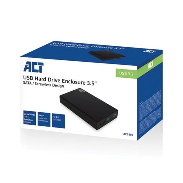 ACT 3,5" SATA USB 3.2 Gen1 (USB 3.0) hårddiskhölje utan skruvar