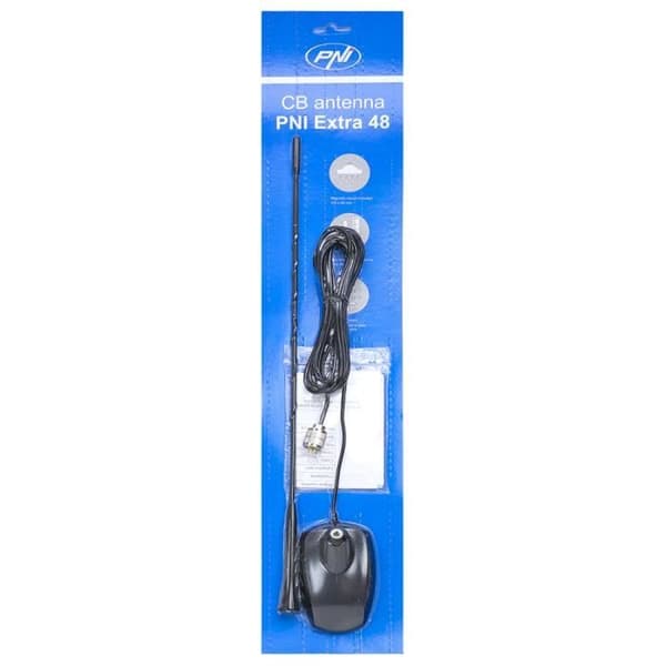 Antenne CB - PNI Extra 48 - Magnet ingår - Längd 45 cm - Frekvens 26,8 - 27,6 MHz