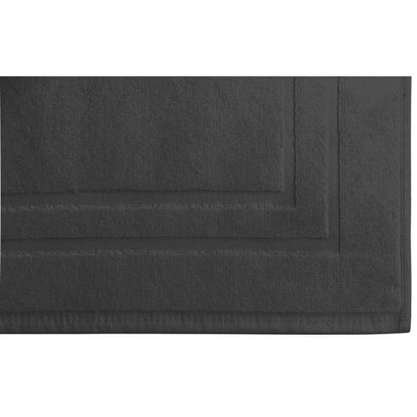 Set med 2 badmattor 50 x 70 cm - 100% bomull - 700 gr/m2 - Antracit