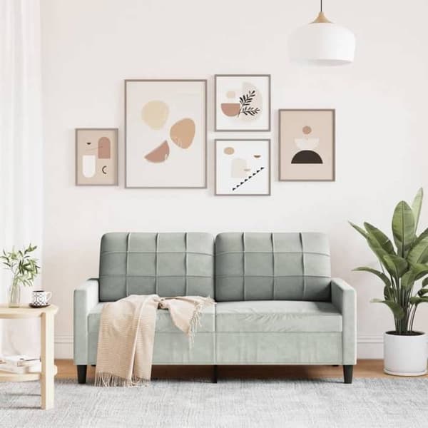 vidaXL 2-sitssoffa Ljusgrå 140 cm Sammet 4007624