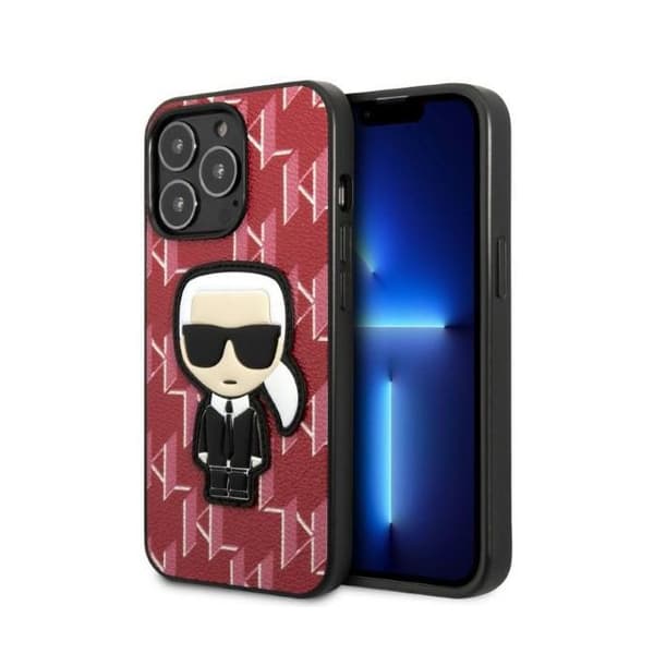 iPhone 13 Pro Max-fodral Karl Lagerfeld Monogram Ikonik Röd