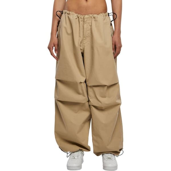 Parachutebyxor - URBAN CLASSICS - Oversized - Beige - Dam - 100% Bomull