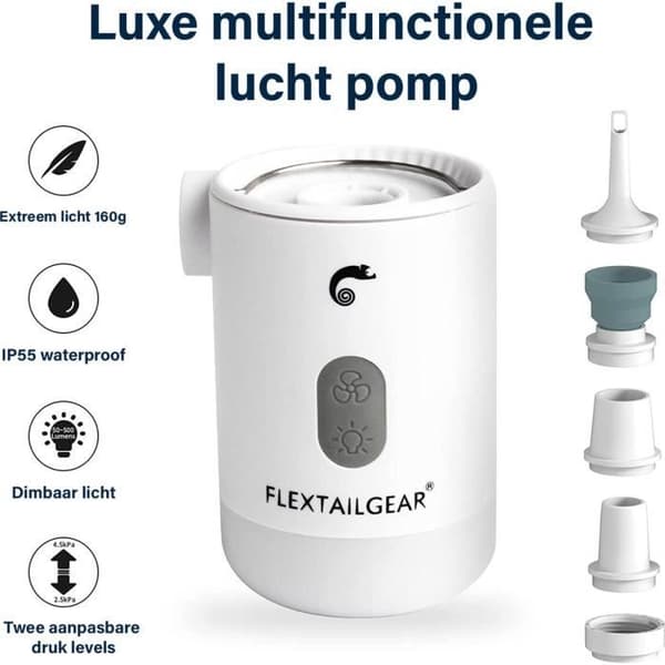 Luftmadrasspump - Flextail Gear - Max Pump 2 Pro - Elektrisk - Vit - Camping