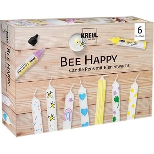 Ljus - KREUL - Bee Happy - Set om 6 - Bivax - Fin spets