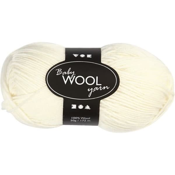 Baby Wool Garn - kräm - 172 m