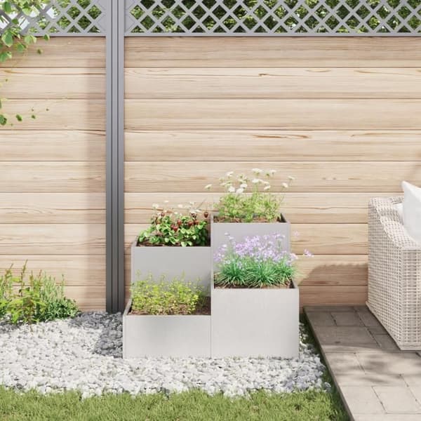 Jardiniär 80x80x60 cm i rostfritt stål