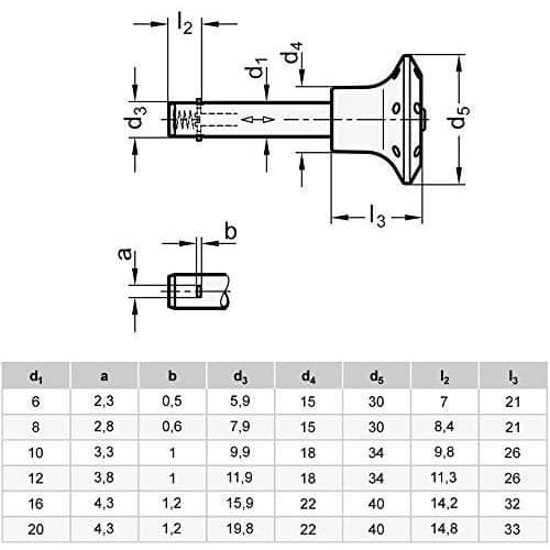 Ganter Normelemente Ganter normelemente Elements - Anslutningsbult med axiell säkerhet (spärr) GN 114.21225
