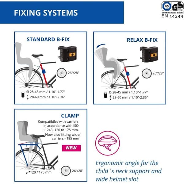 Barnstol för cykel Tiger Relax B-Fix vit/turkos