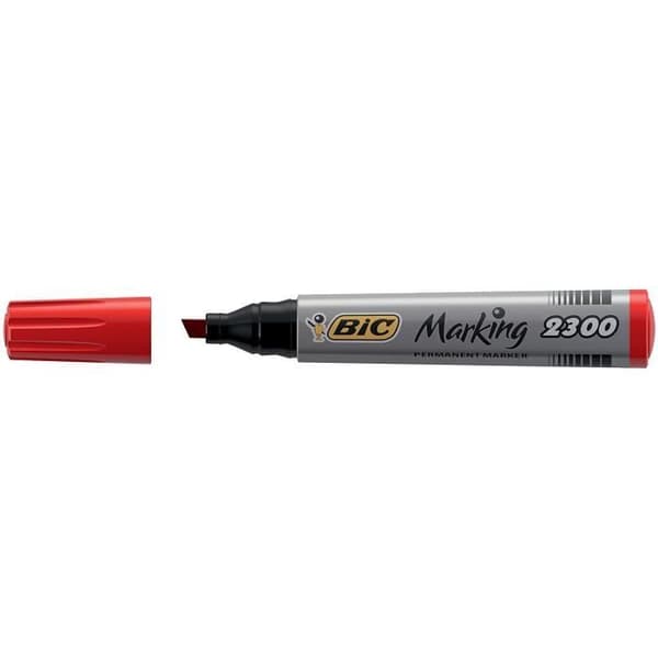 Permanent markers - BIC - Marking 2300 - Röd - Förpackning med 12 - Permanent