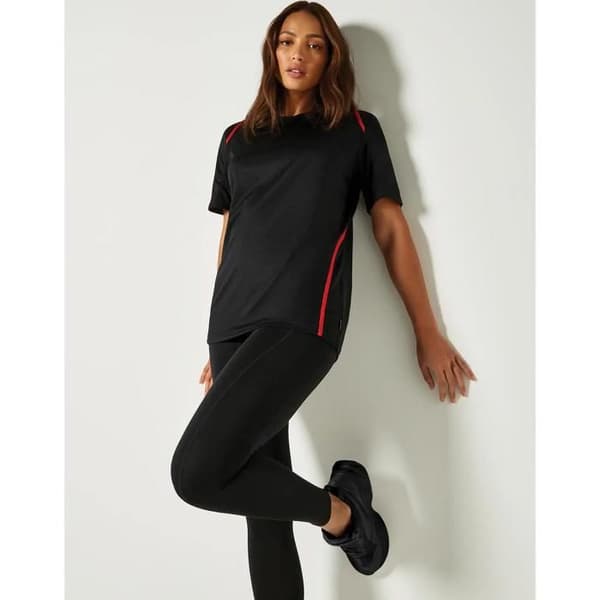 T-shirt Kustom Kit Cooltex® - svart/röd