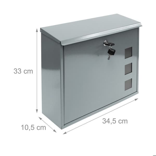 Postlåda - Relaxdays - 10017419 - Metall - Grön - Silver