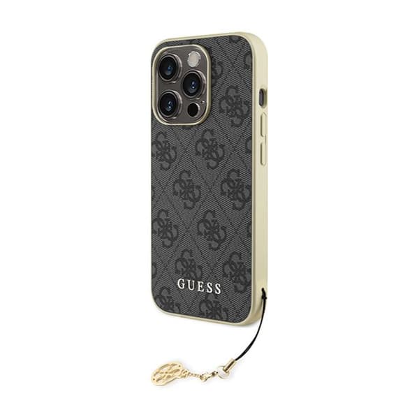 Guess 4G Charms Collection - iPhone 15 Pro-fodral (grå)