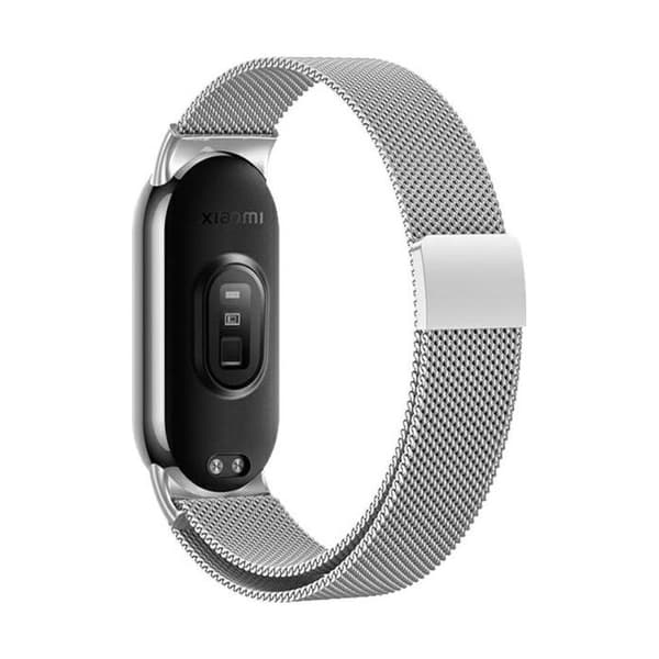 Magnetiskt klockarmband - BELINE - Mi Band 9/8 - Silver - Rostfritt Stål - Justerbart
