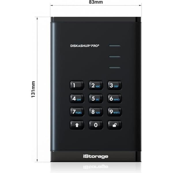 Bärbar hårddisk iStorage DiskAshur PRO3 HDD 1 To