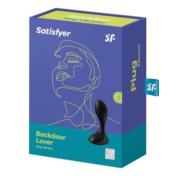 Vibratorplugg - SATISFYER - Backdoor Lover - Svart - Silikon - 12 vibrationsinställningar