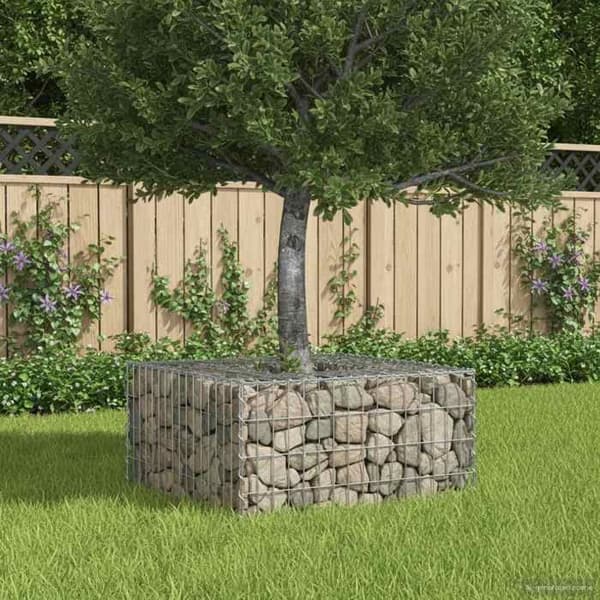 vidaXL Hög säng gabion Silver 42033318