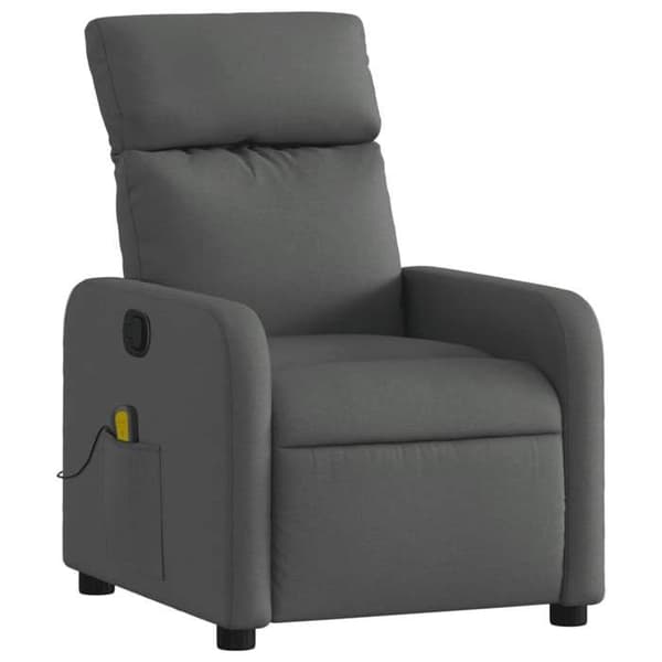 vidaXL Massagefåtölj Grå Mörk Tyg 374175