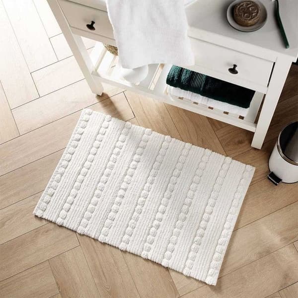 Jacquard Badmatta "Cleonis" 50x80cm Vit
