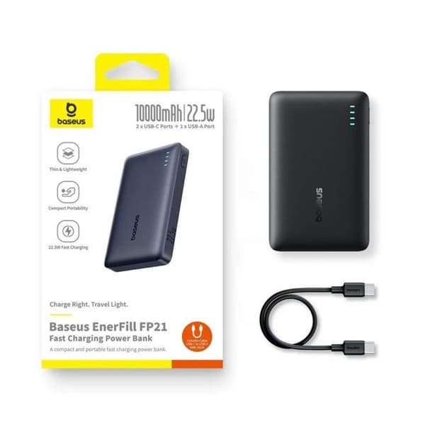 Externt batteri - BASEUS - Enerfill FP21 - 10000mAh - 22,5W - Svart
