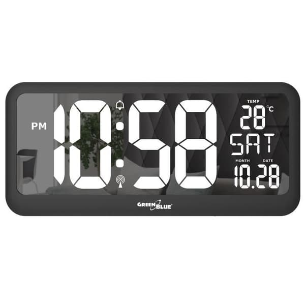 Digital klocka - GrönBlå - GB214 - Temperatursensor - Larm - LED-skärm